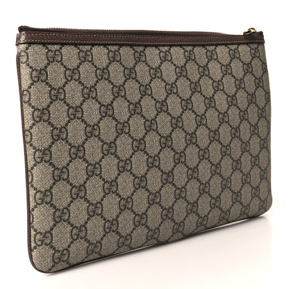 Gucci GG Supreme Monogram Large Ophidia Pouch Clutch Brown 3 of 7