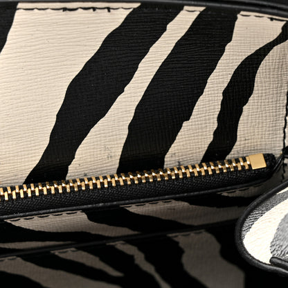 Mansur Gavriel Saffiano Zebra Print Mini Lady Bag Black White 10 of 14