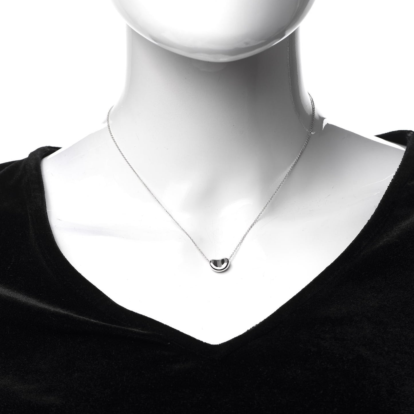 Platinum 11mm Elsa Peretti Bean Pendant Necklace