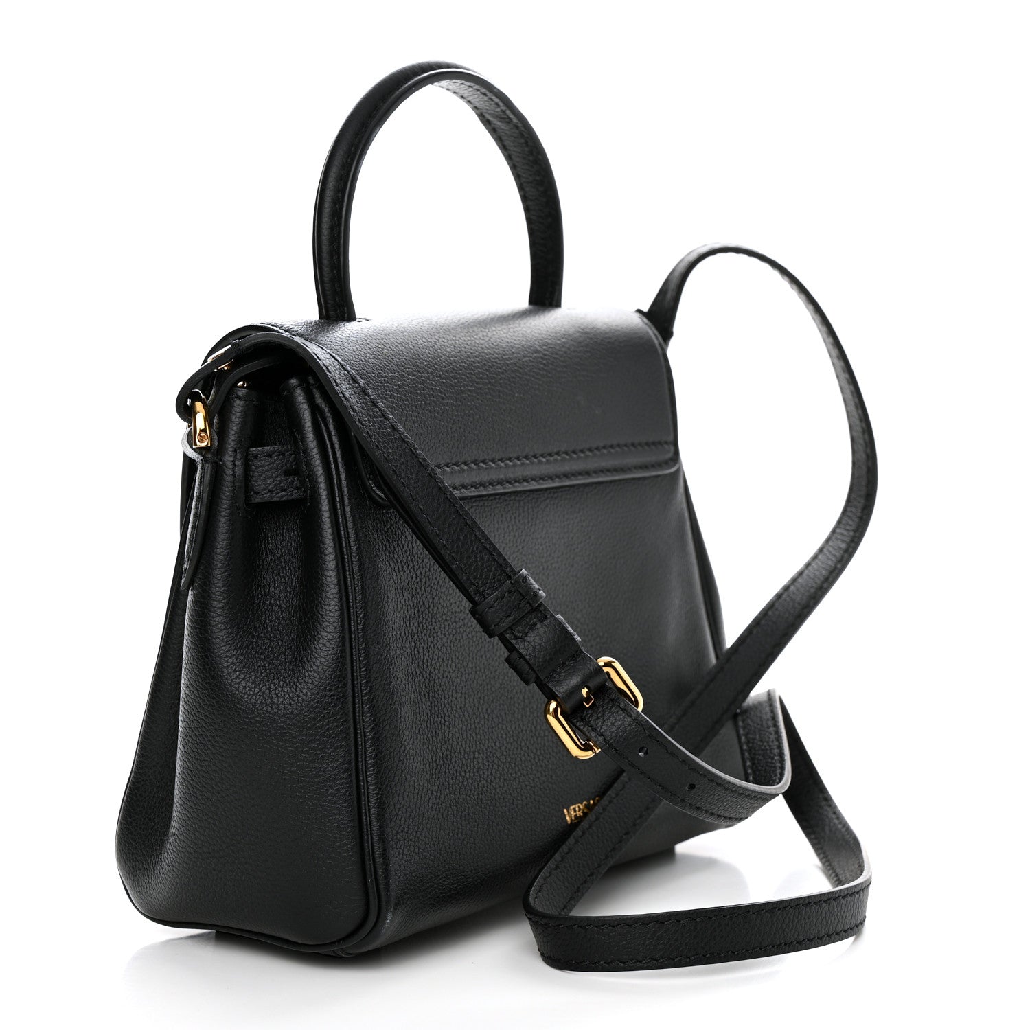 Versace Grained Calfskin Small La Medusa Top Handle Bag Black 3 of 12