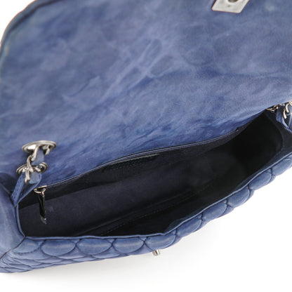 Chanel Iridescent Calfskin Quilted Large New Bubble Flap Dark Blue 5 of 9