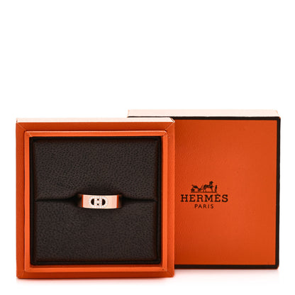 Hermes 18K Rose Gold Diamond PM H D'Ancre Ring 50 5.25 5 of 5