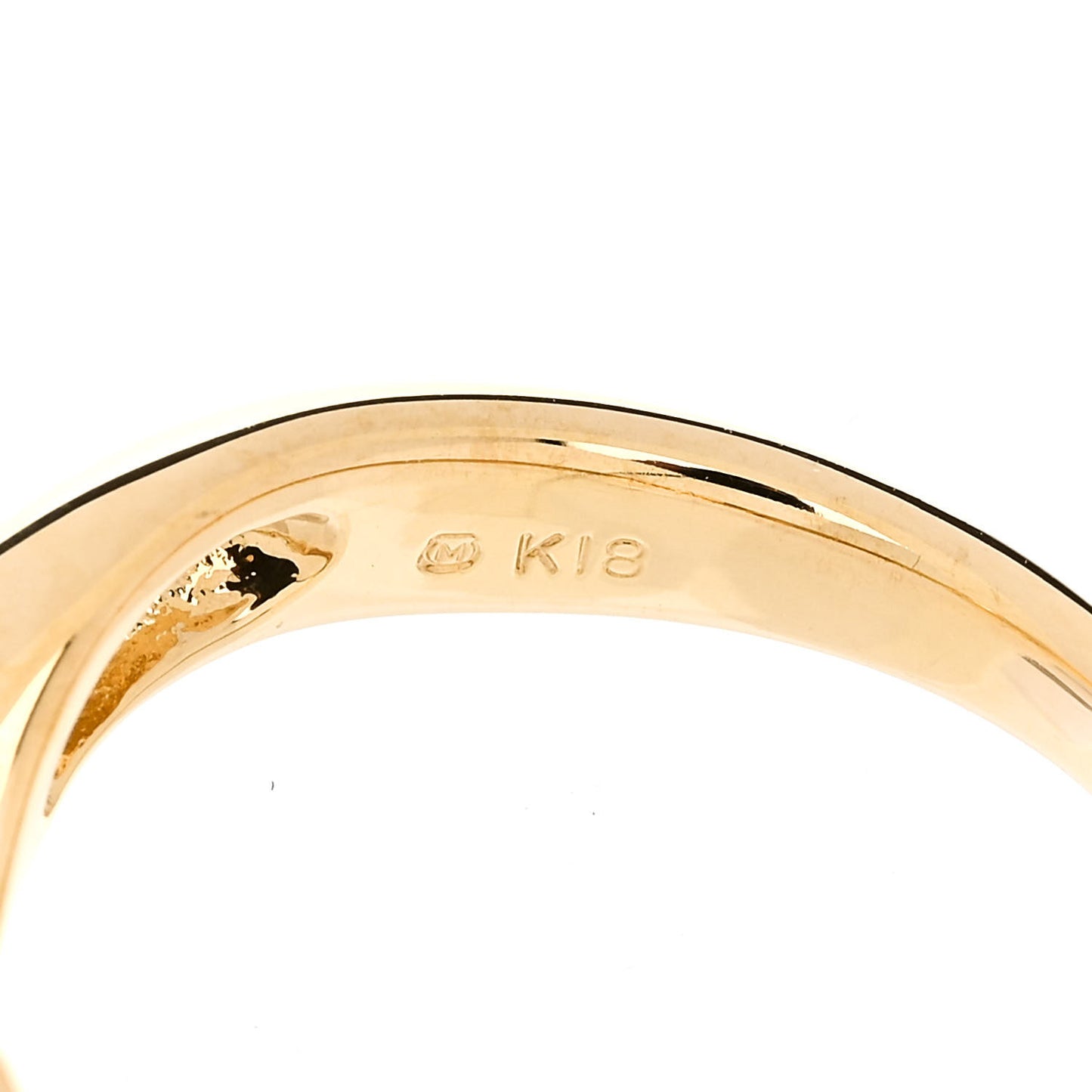 18K Yellow Gold Akoya Pearl 8mm Wave Ring 49 4.75