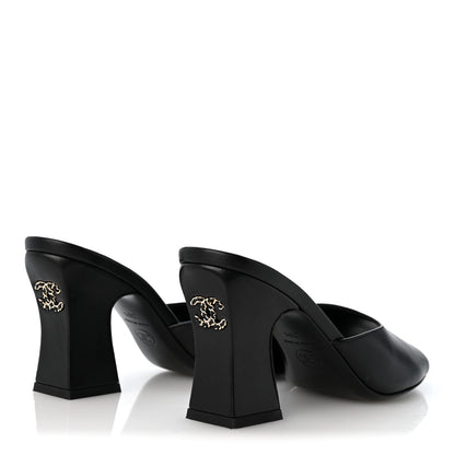 Chanel Lambskin CC Chain Mules 36.5 Black 5 of 9
