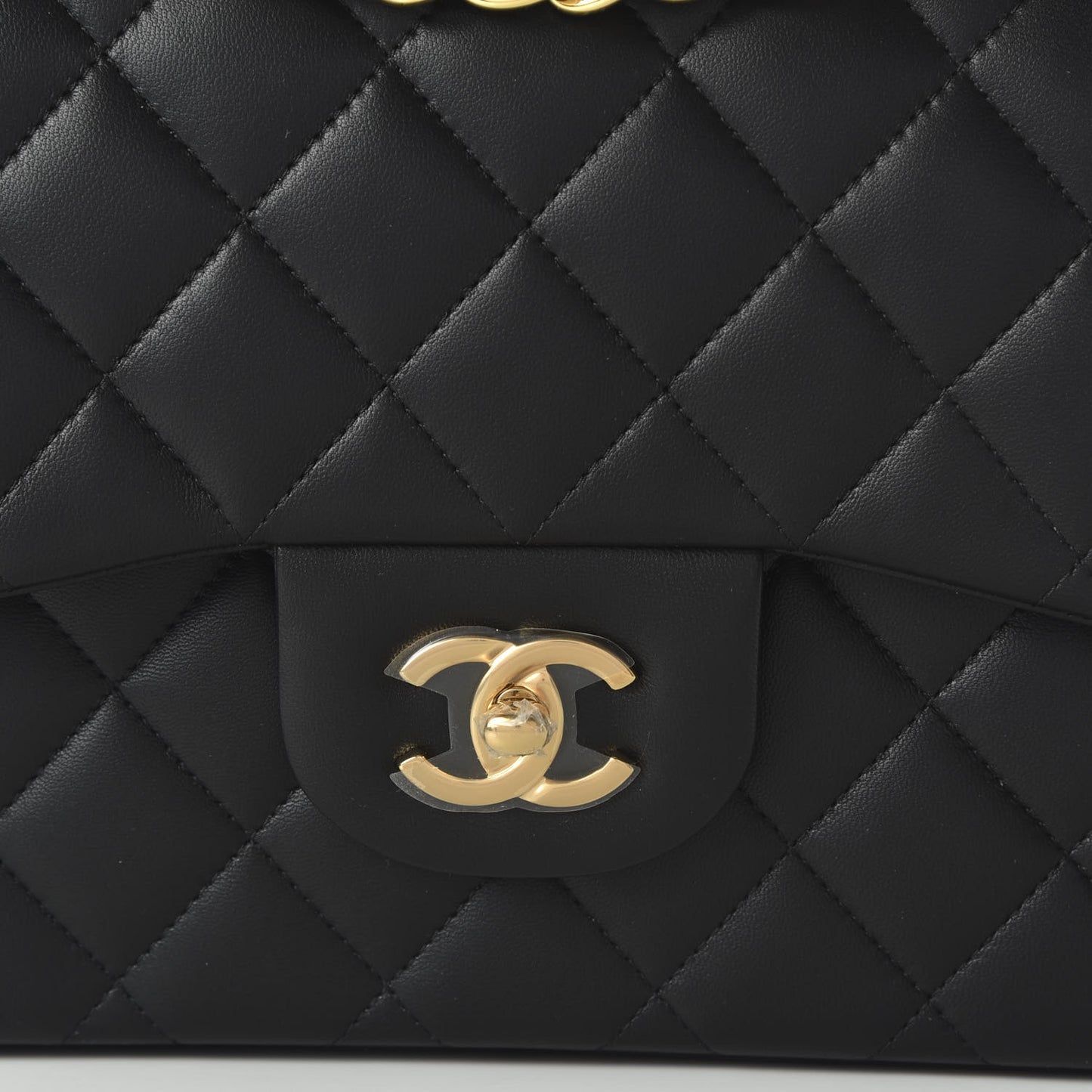 Lambskin Quilted Jumbo Double Flap Black