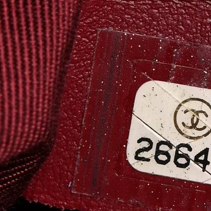 Chanel Calfskin Quilted CC Small Vanity Case Dark Red 7 of 10