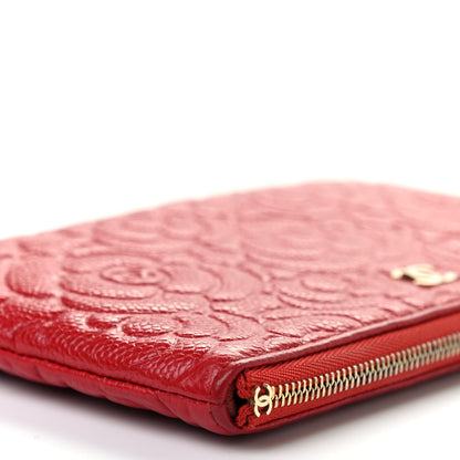 Chanel Caviar Camellia Embossed Cosmetic Pouch Red 9 of 10