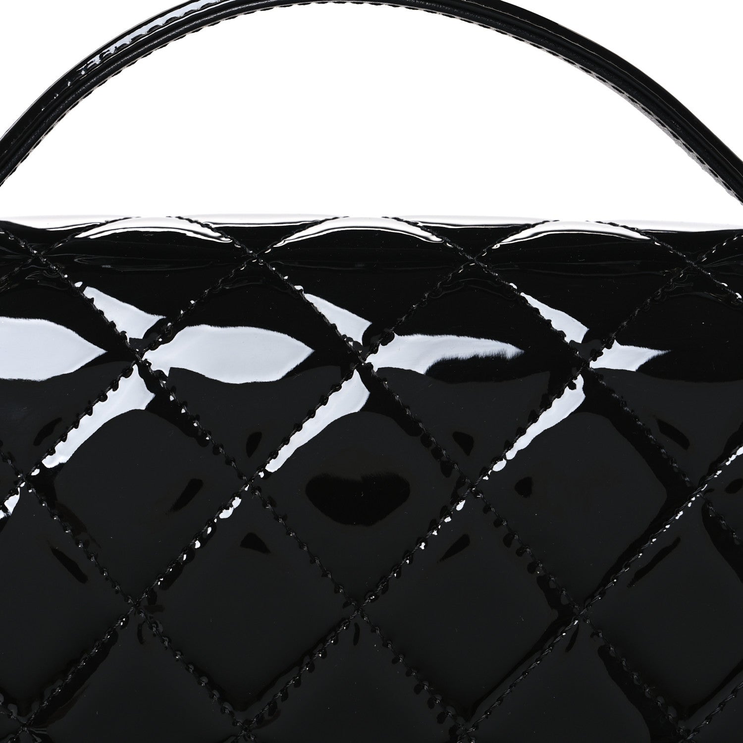Chanel Patent Quilted Large School Memory Top Handle Flap Black Black 7 of 9