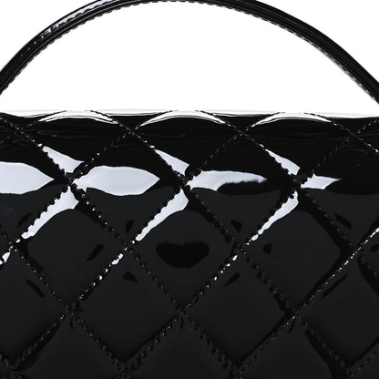 Chanel Patent Quilted Large School Memory Top Handle Flap Black Black 7 of 9