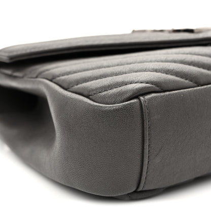 Saint Laurent Sheepskin Matelasse Chevron Monogram Medium College Bag Asphalt 8 of 9