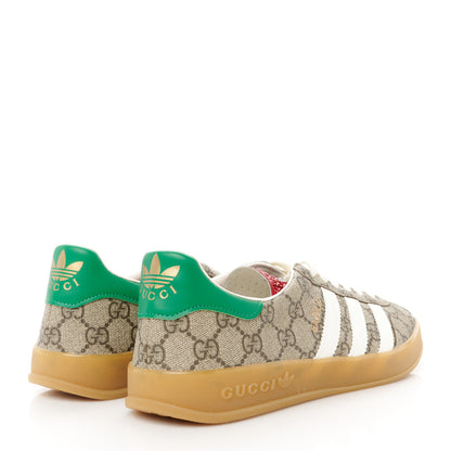 Gucci X ADIDAS GG Supreme Monogram Mens Gazelle Sneakers 10.5 Beige Ebony Off White New Shamarock 4 of 9