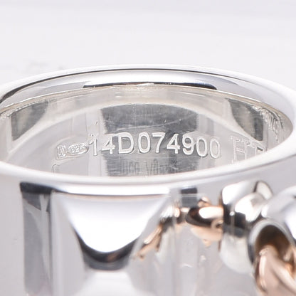 Hermes Sterling Silver 18K Rose Gold Diamond Collier De Chien PM Ring 53 6.25 7 of 8