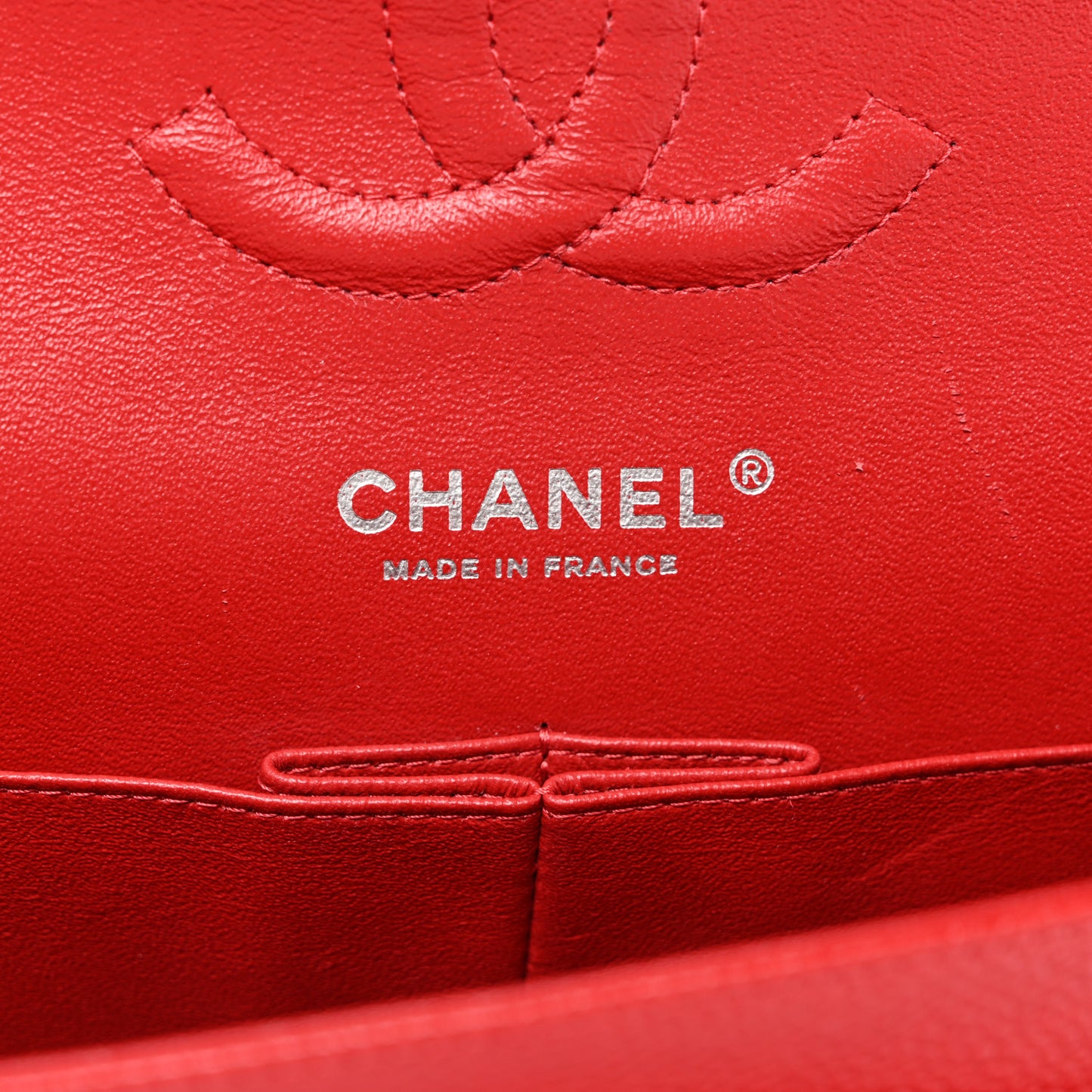 Caviar Quilted Medium Double Flap Red