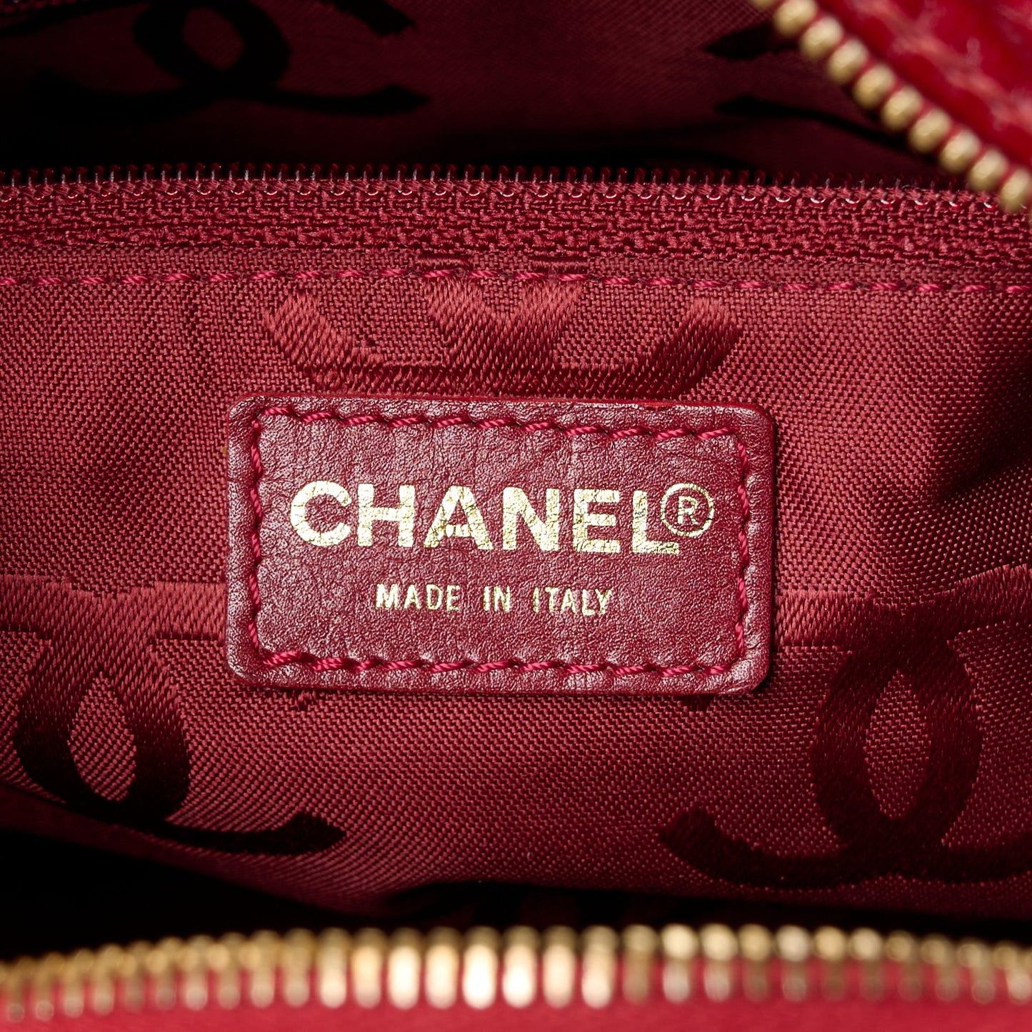 Patent Chocolate Bar East West Tote Red