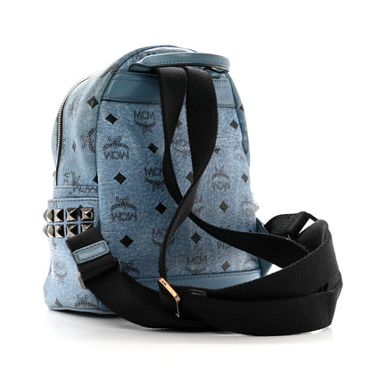 MCM Visetos Side Stud Mini Stark Bebe Boo Backpack Blue 3 of 12