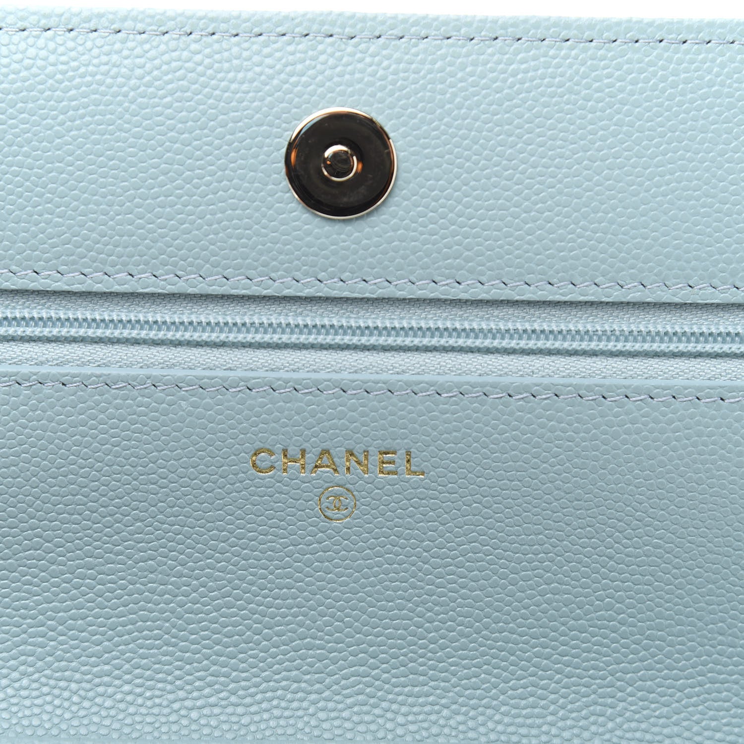 Chanel Caviar Quilted Wallet On Chain WOC Light Blue 10 of 14