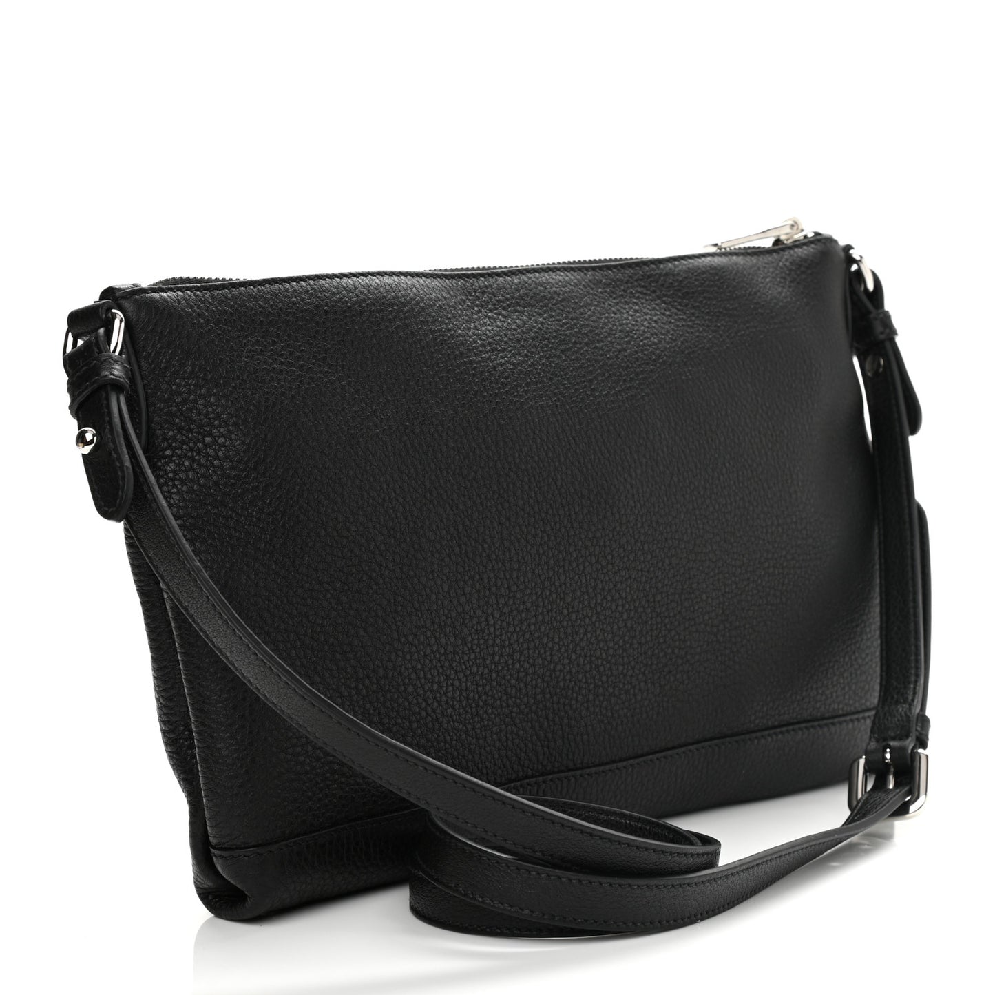 Vitello Daino Crossbody Bag Black