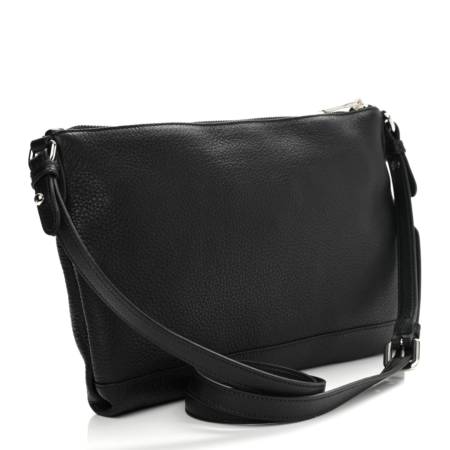 Prada Vitello Daino Crossbody Bag Black 3 of 10