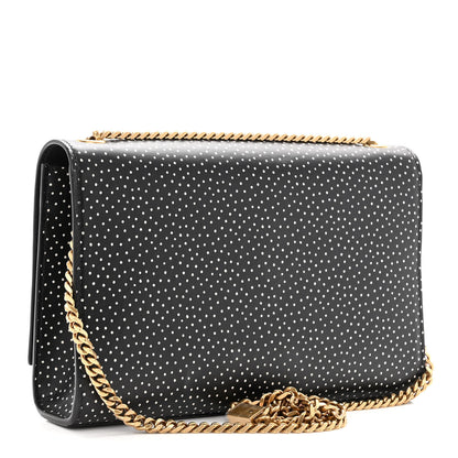 Saint Laurent Calfskin Polka Dot Print Medium Monogram Kate Satchel Black 3 of 10