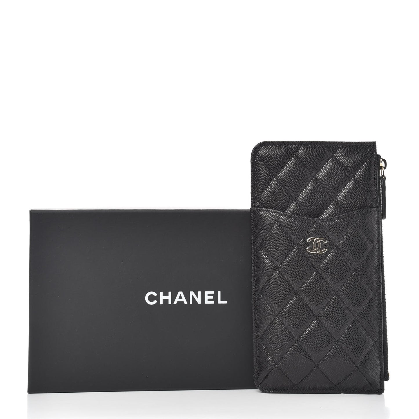 Caviar Quilted Classic iPhone Pouch Black