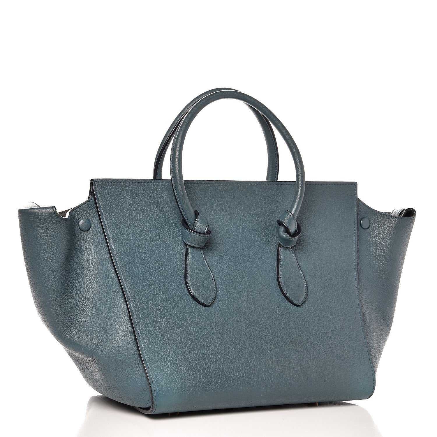 Celine Grained Calfskin Small Tie Knot Tote Denim 3 of 12
