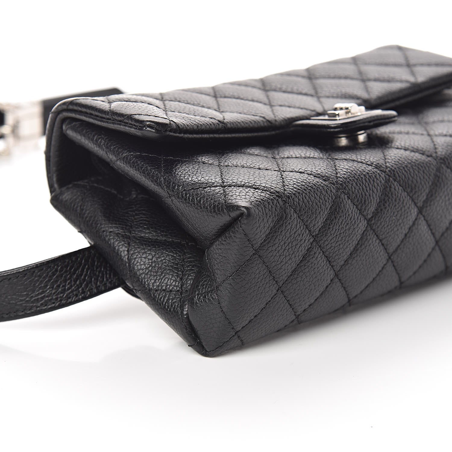 Chanel Grained Calfskin Quilted 2.55 Reissue Flap Belt Bag Clutch Black 8 of 9