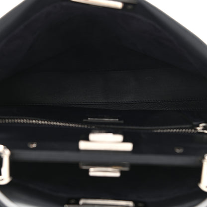 Fendi Vitello Seta Waves Bi-Color Medium Peekaboo Iconic Satchel Blue Notte Mostarda 11 of 20