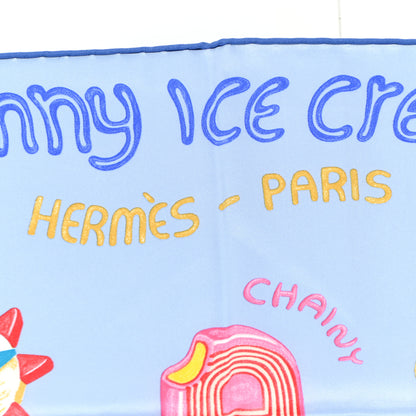 Hermes Silk Funny Ice Cream Scarf 70 Bleu Ciel Rose Bonbon Jaune 2 of 5