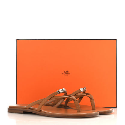 Hermes Calfskin Miss Sandals 38 Naturel 9 of 9