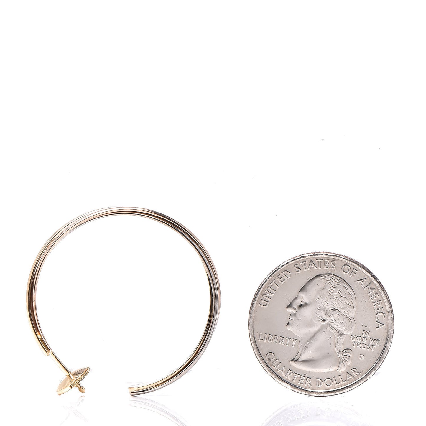 18K Pink Yellow White Gold Trinity Hoop Earrings