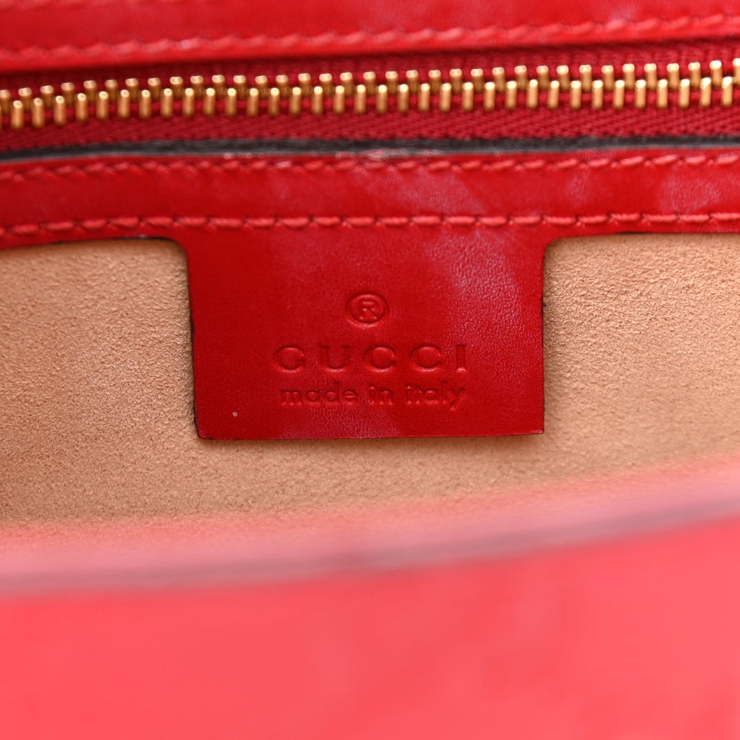 Guccissima Signature Small Padlock Top Handle Bag Hibiscus Red