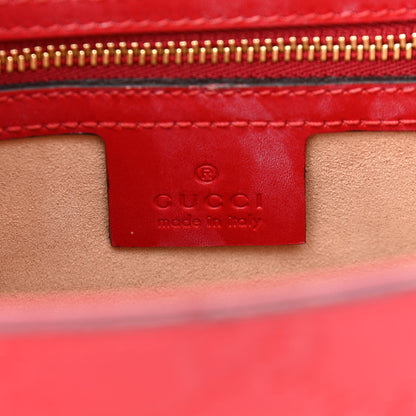 Gucci Guccissima Signature Small Padlock Top Handle Bag Hibiscus Red 6 of 13