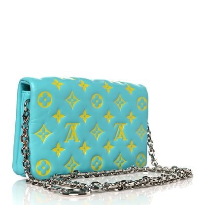Louis Vuitton Lambskin Embossed Monogram Vuittamins Pochette Coussin Menthe Jaune 3 of 8