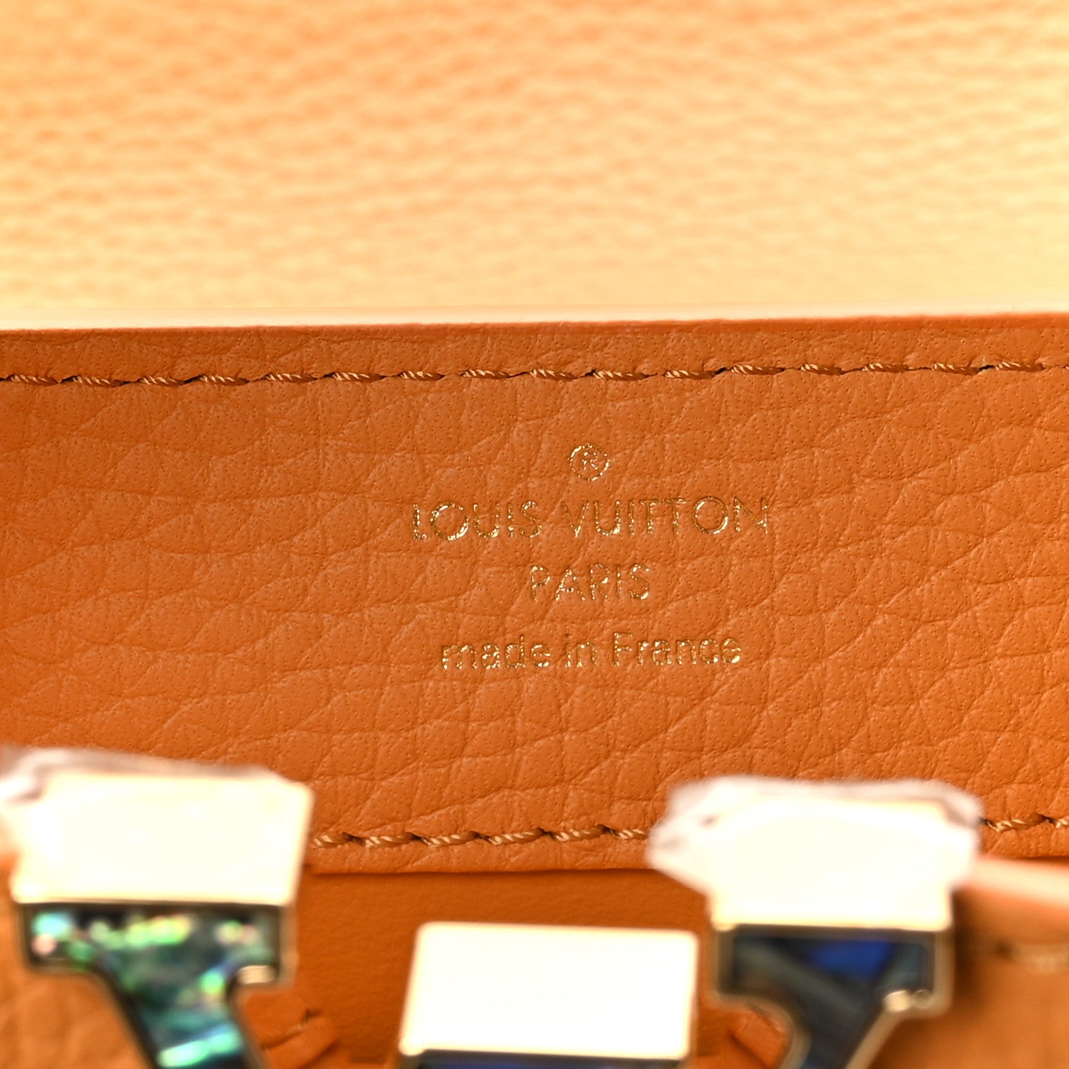 Louis Vuitton Taurillon Mini Capucines Safran Imperial 7 of 9