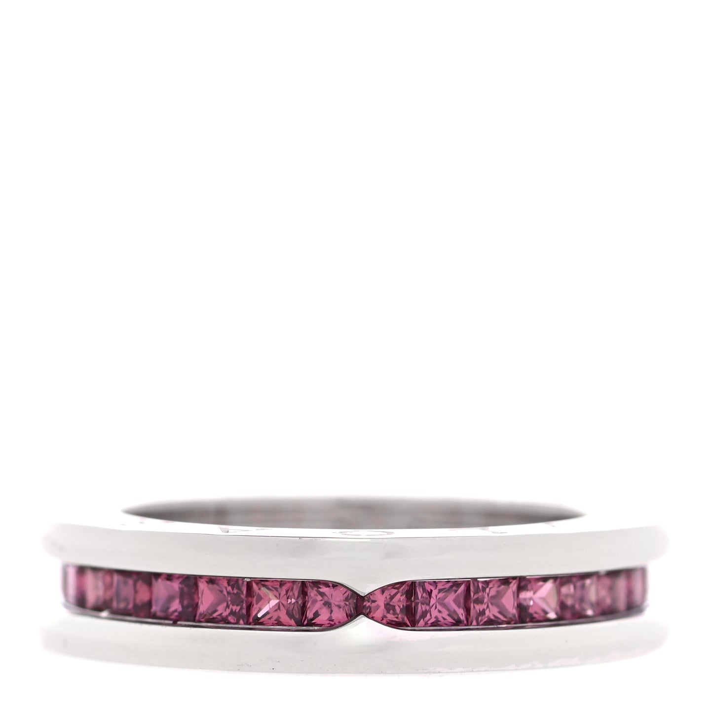 18K White Gold Garnet B.Zero1 One-Band Ring 52 6