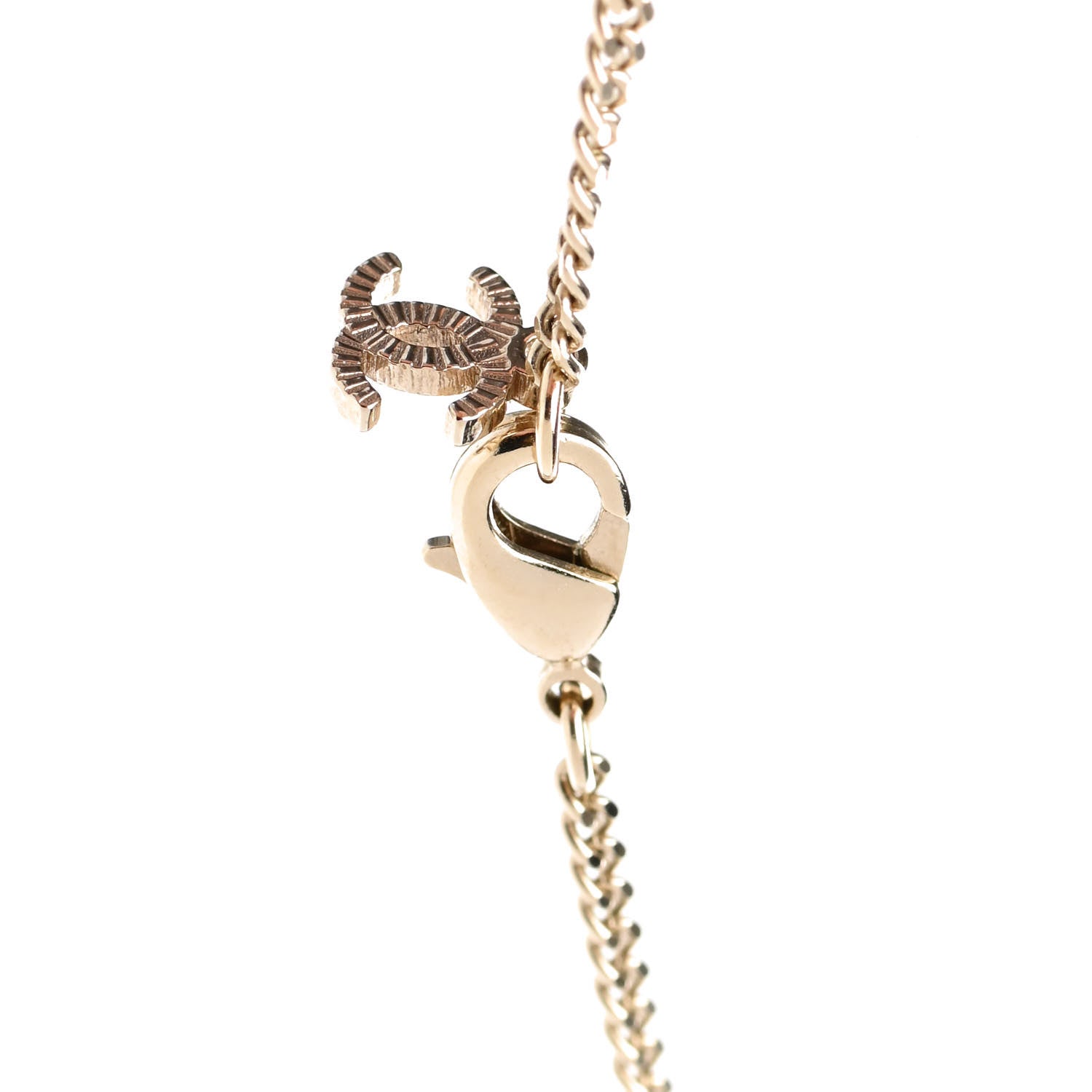 Chanel Enamel CC Pendant Necklace Black Light Gold 5 of 7