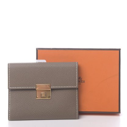Hermes Epsom Clic Mini Card Holder Etoupe 8 of 8