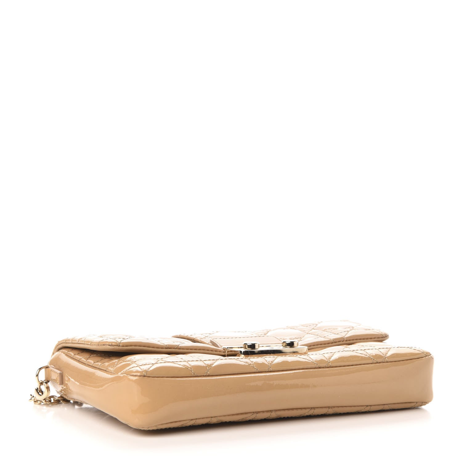 Christian Dior Patent Cannage New Lock Pouch Beige 4 of 11
