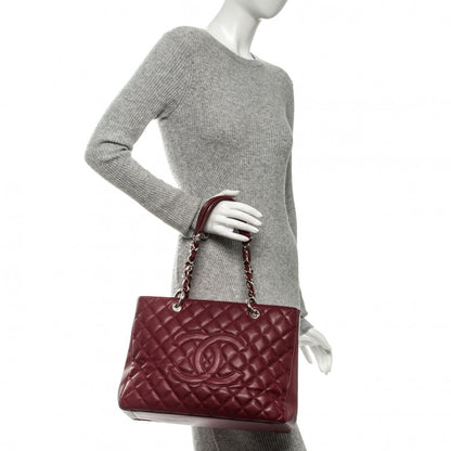 Chanel Caviar Quilted Grand Shopping Tote GST Red 2 of 7