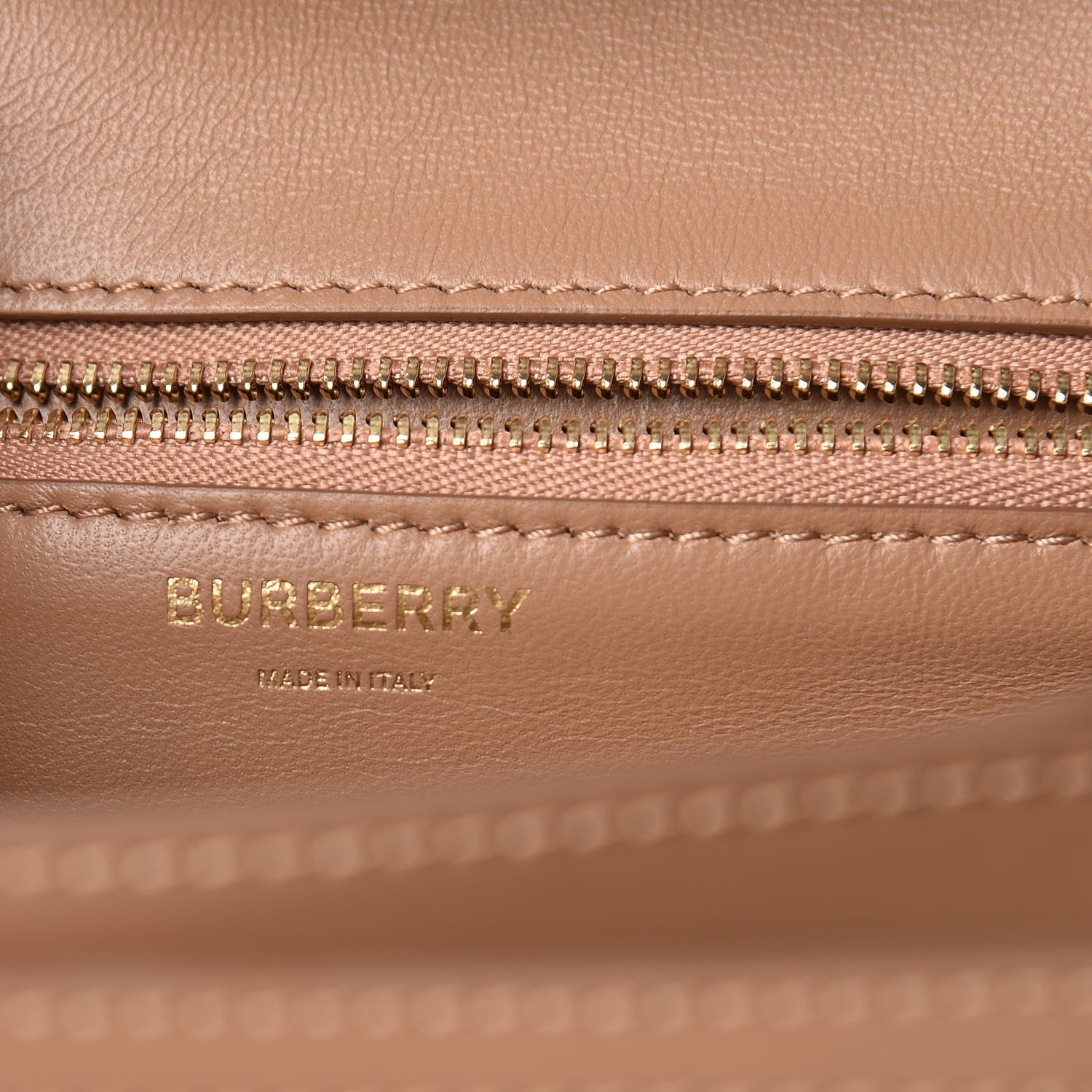 Burberry Calfskin Monogram Embossed Small TB Bag Light Camel 7 of 9
