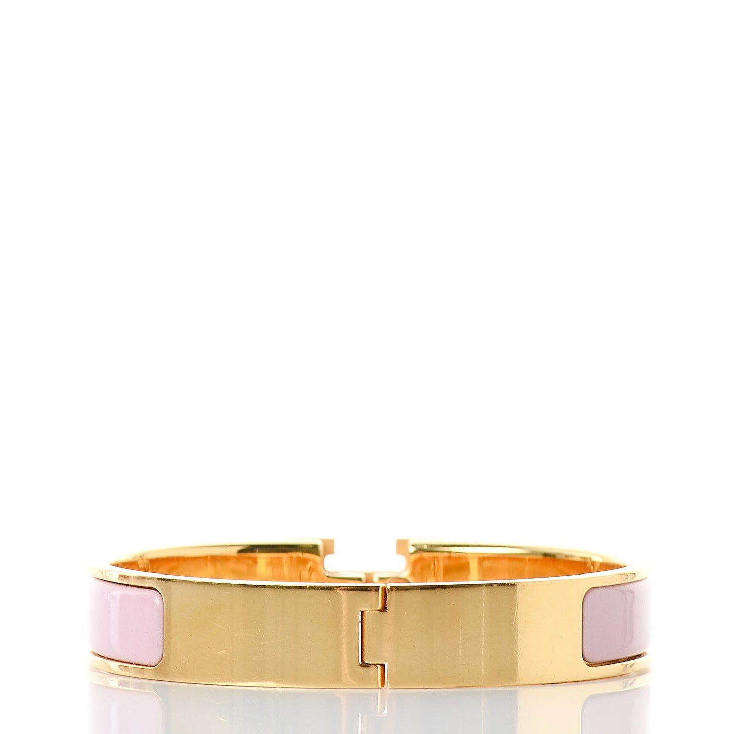 Narrow Enamel Clic Clac H Bracelet GM Rose Nacarat