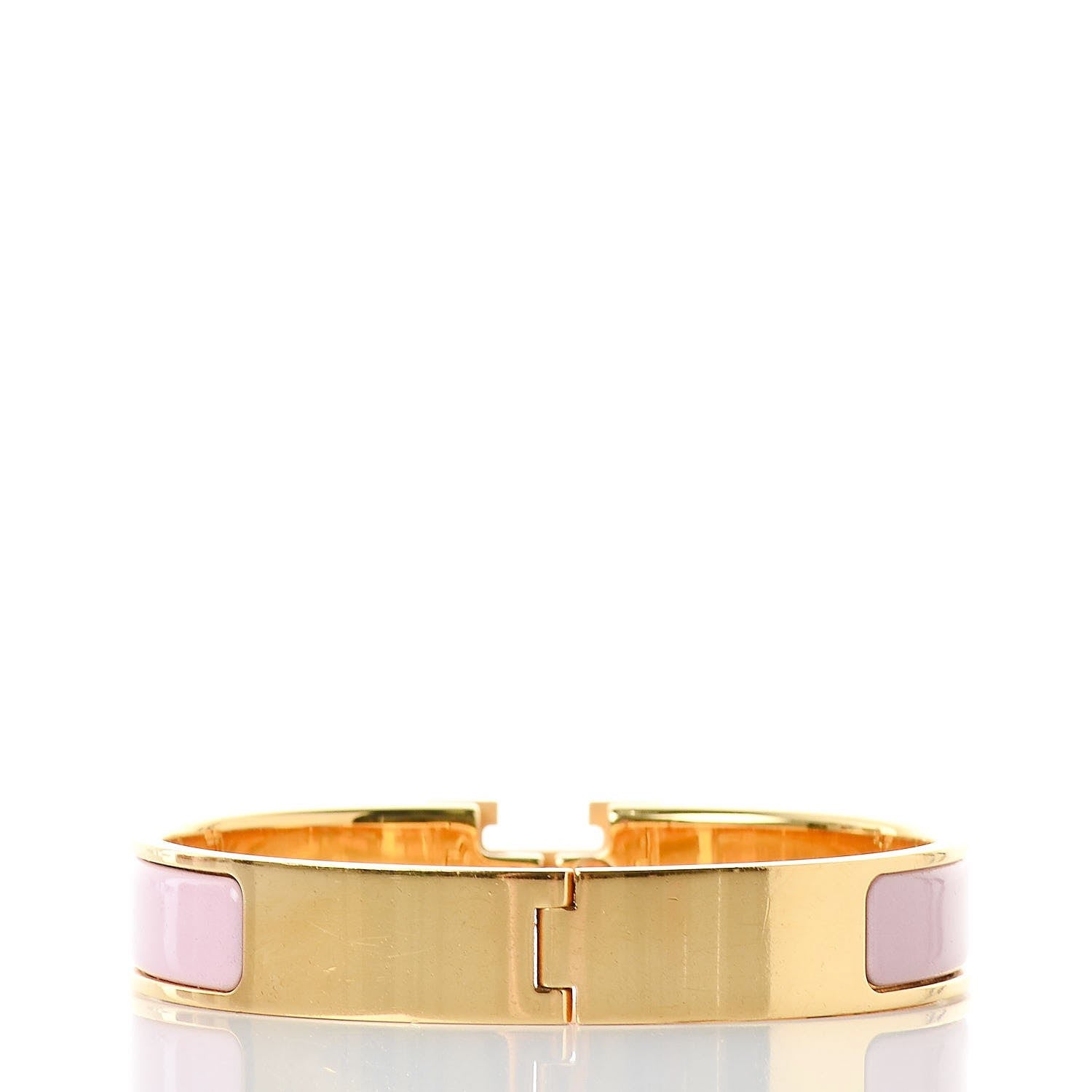Hermes Narrow Enamel Clic Clac H Bracelet GM Rose Nacarat 8 of 10