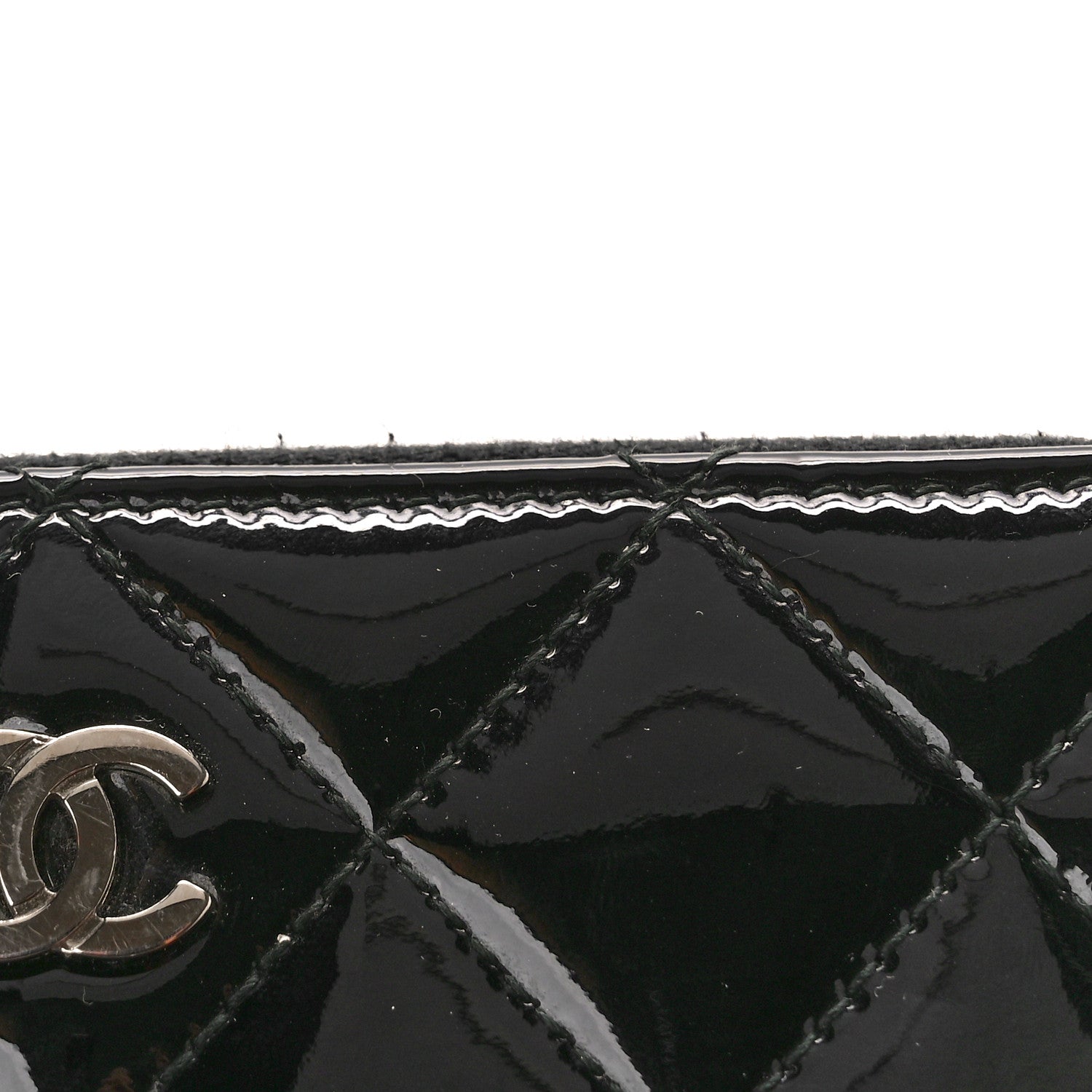 Chanel Patent Quilted Small Zip Around Wallet Black 9 of 10