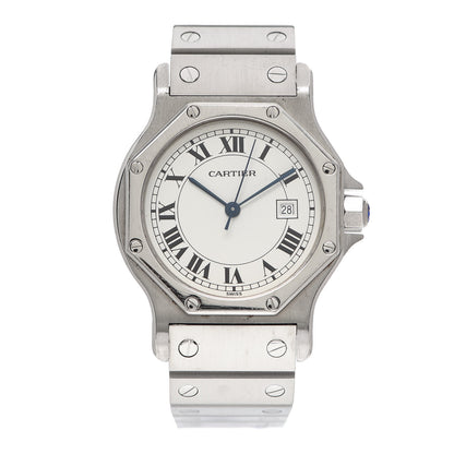 Cartier Stainless Steel 29mm Santos Octagon Automatic Watch 1 of 5