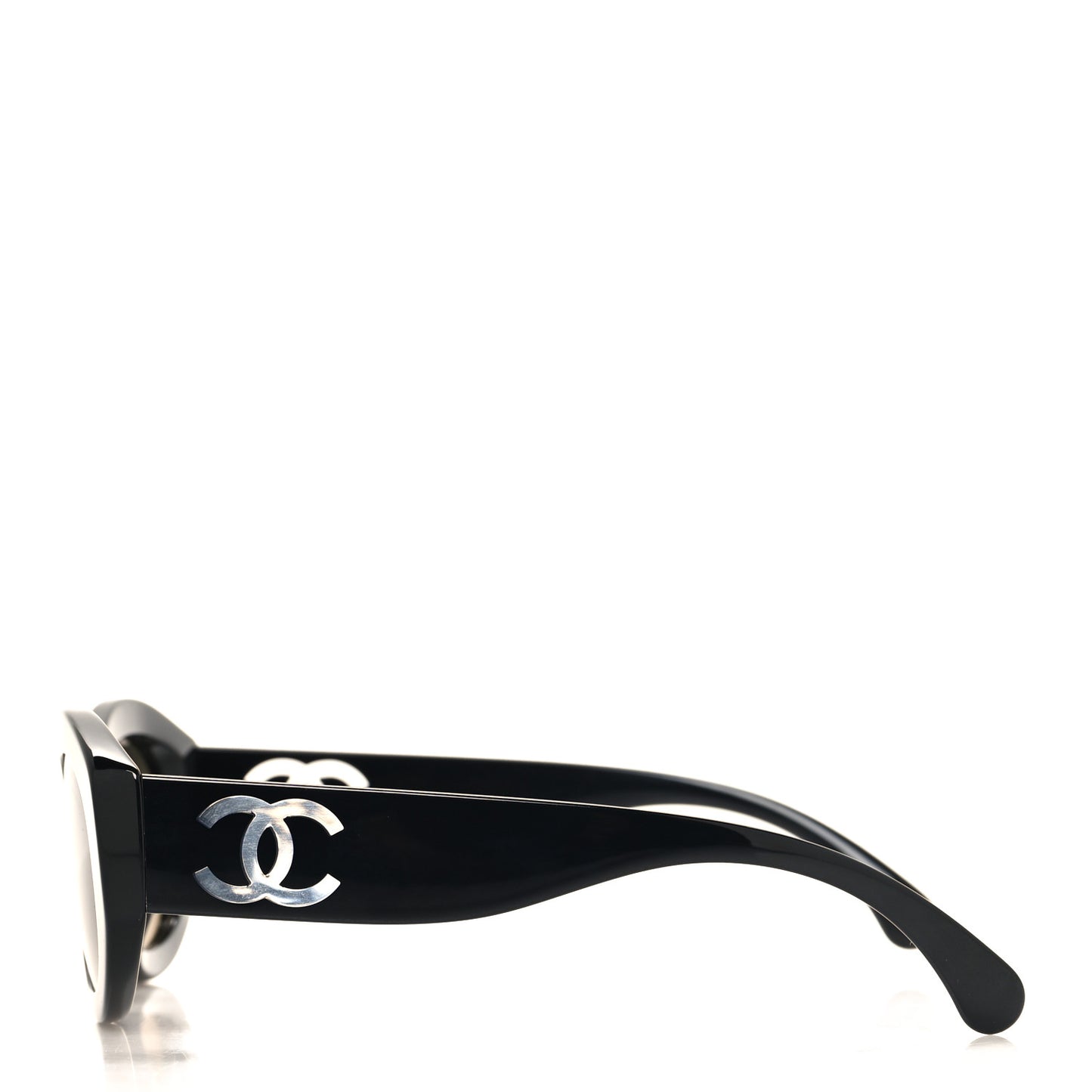 Acetate Nyon Oval CC Sunglasses 5528-A Black