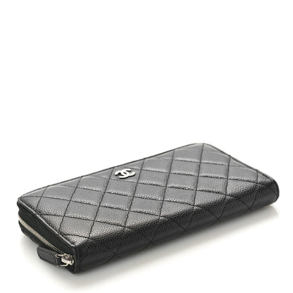 Chanel Caviar Quilted Large Zip Around Wallet Black 4 of 8