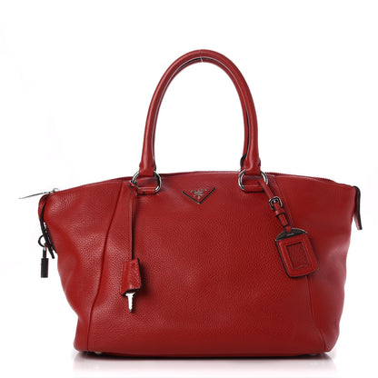 Prada Vitello Daino Shopping Tote Rosso 1 of 19