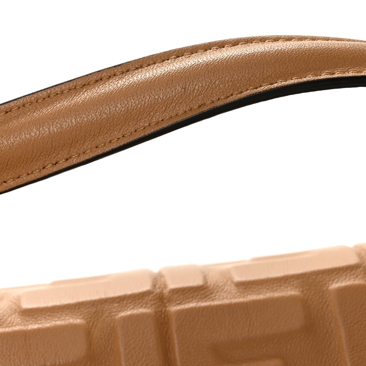 Nappa FF 1974 Embossed Baguette Miele Scuro