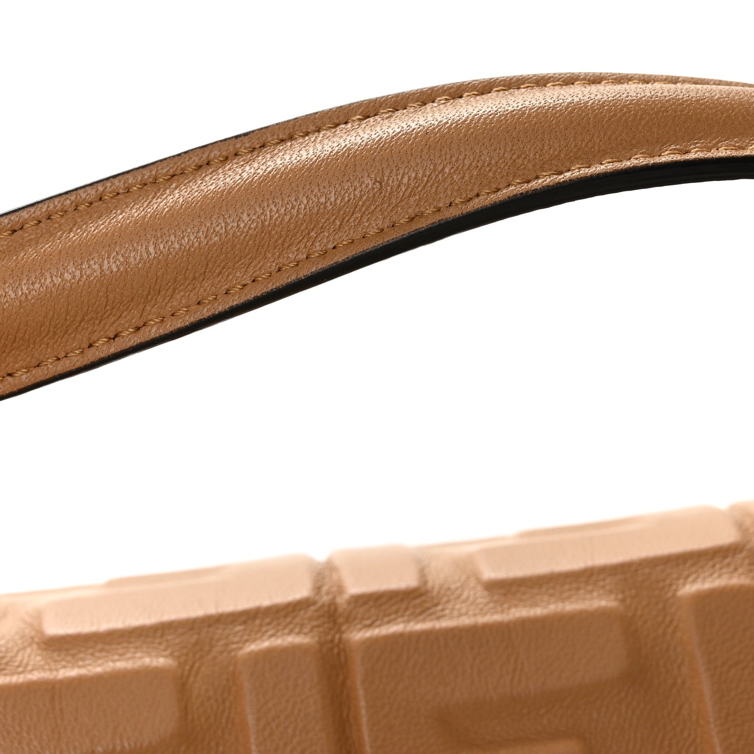 Fendi Nappa FF 1974 Embossed Baguette Miele Scuro 14 of 16