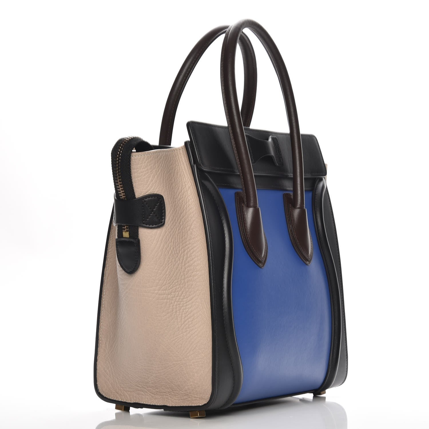 Celine Elephant Calfskin Micro Tri-Color Luggage Indigo 2 of 13
